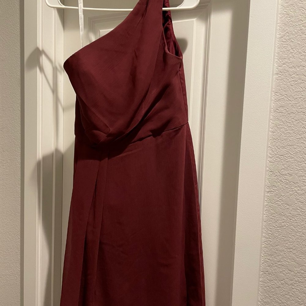 David's Bridal Wine Chiffon Dress